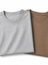 Pack of 2 Essential Heather Grey/Stone Beige