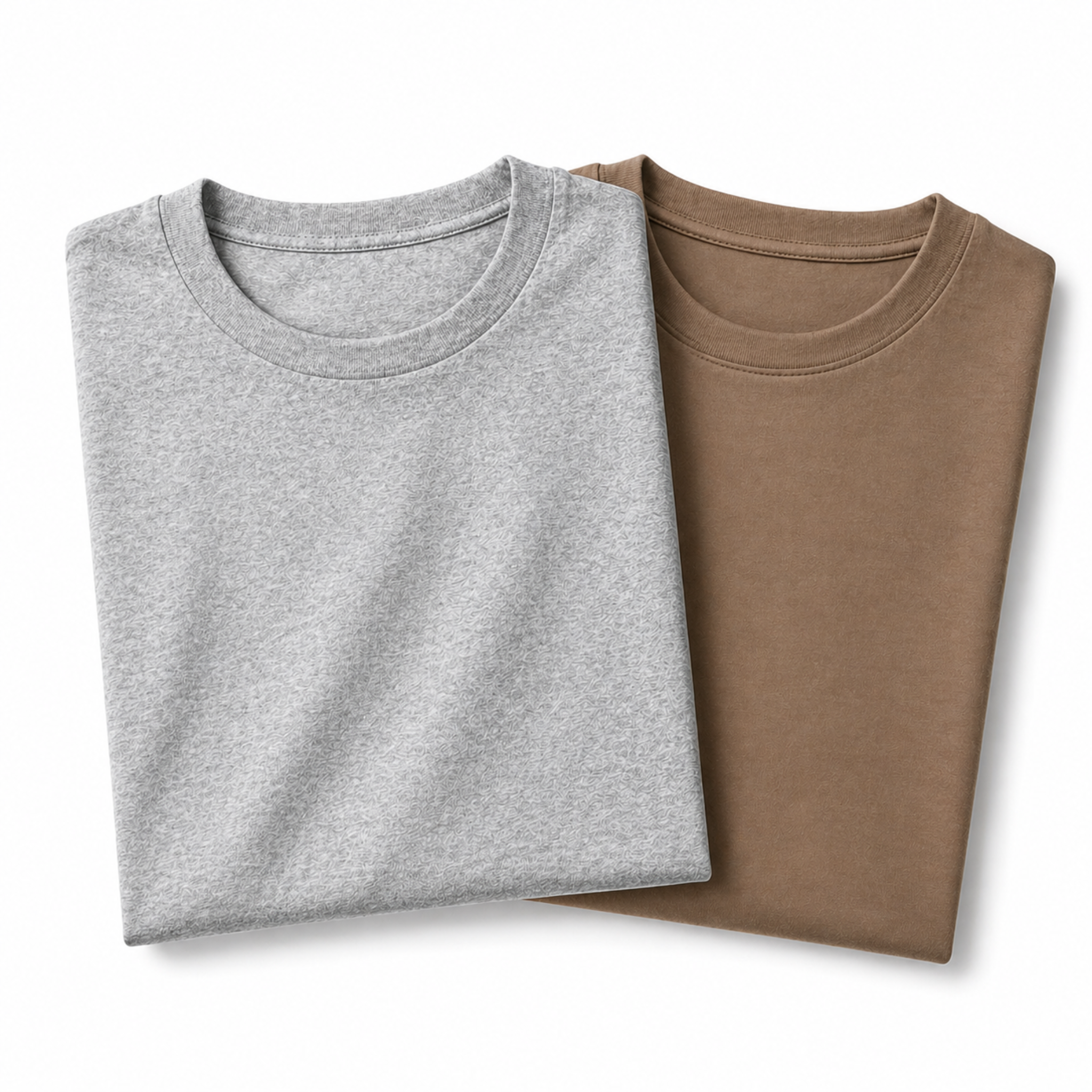 Pack of 2 Essential Heather Grey/Stone Beige