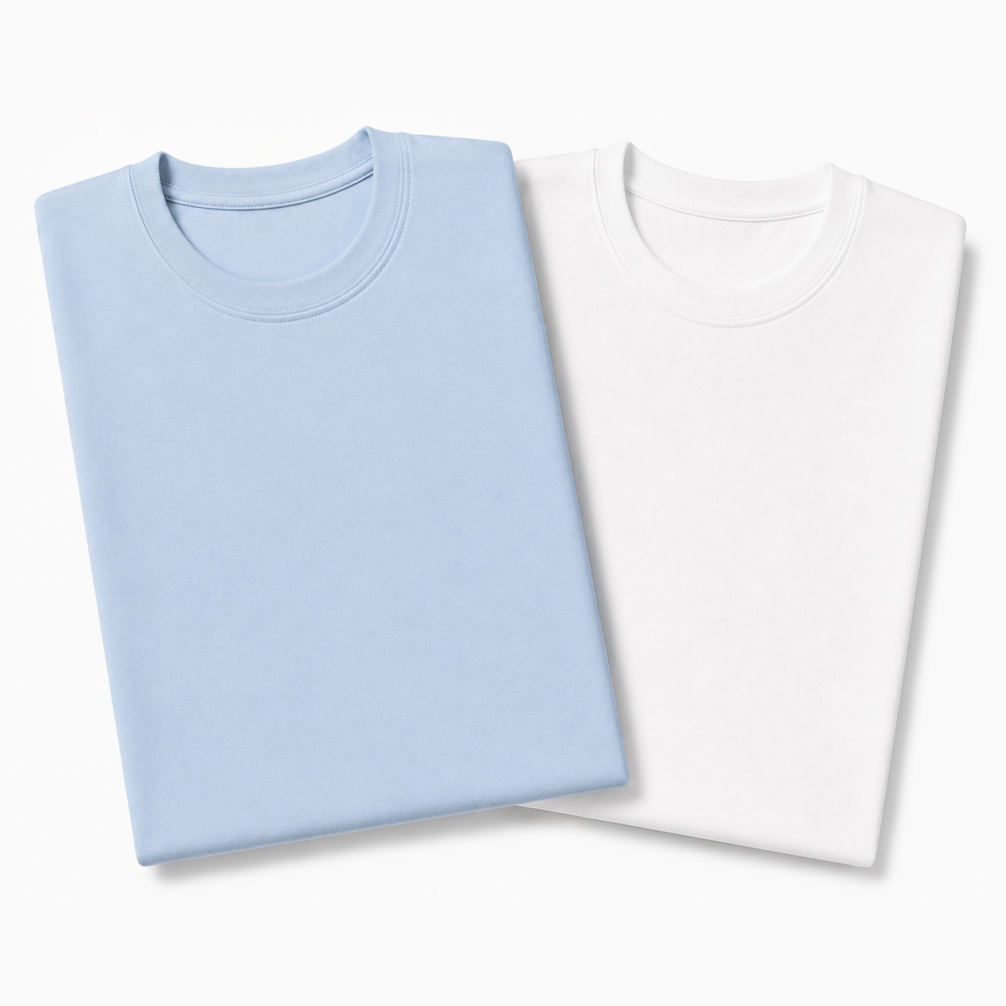 Pack of 2 Essential Icy Blue/White