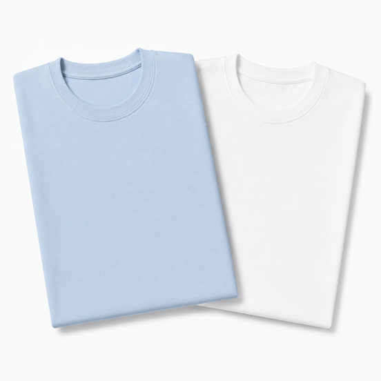Pack of 2 Essential Icy Blue/White