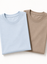 Pack of 2 Essential Stone Beige/Icy Blue